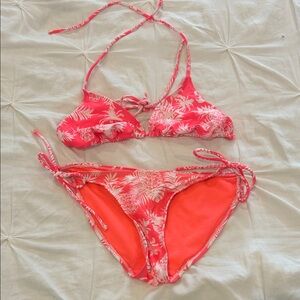 OP Women's Tangi Coral Triangle Drawstring Bikini Set Size Medium to Large